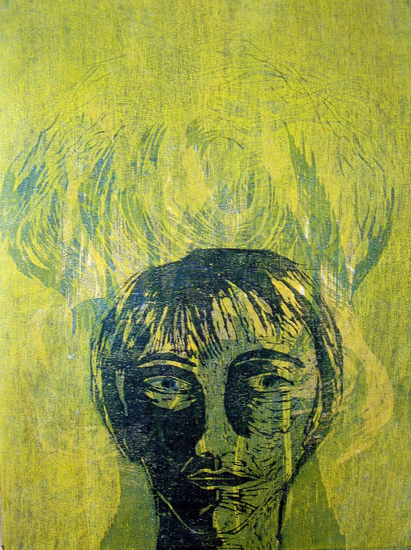 Sarjasta Muunnelmia/ Variations, puupiirros/ woodcut, 40x30cm, 1999