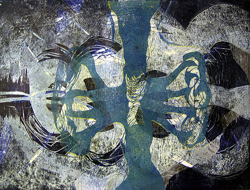 Breath, Kohopaino/ relief print, 61x81cm, 2006