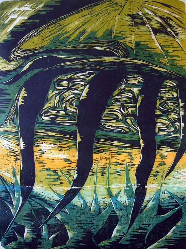 Meren Hedelmät/ The Fruit of the Sea, puupiirros/ woodcut, 77x58cm, 1993