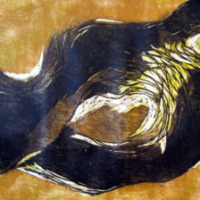 Syvänne/ Abyss, puupiirros/ woodcut, 61x81cm, 2005