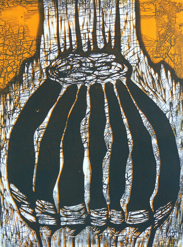 Unelma/ Dream, koho-, syväpaino/ relief print, intaglio, 50x37, 2007