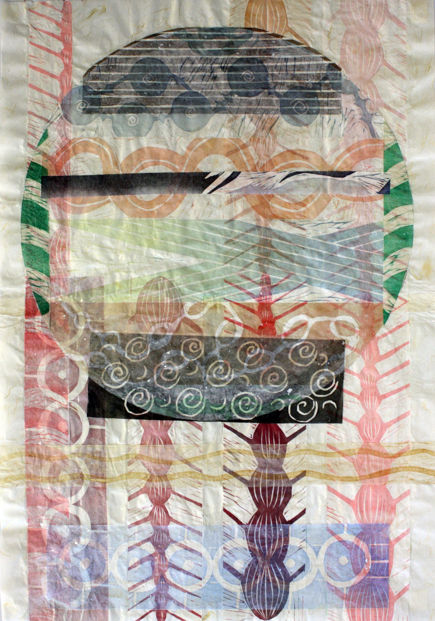 Metsä/ The Forest, 2022, kohopaino, kollaasi/relief print, collage, 91 x 64 cm