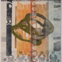 Irrallaan/Loose, 2025, kohopaino, kollaasi/relief print, collage, 76 x 51 cm