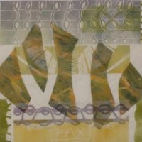 Rauha/Pax/Peace, 2025, kohopaino, kollaasi/relief print, collage, 62 x 100 cm